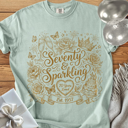 Seventy & Sparkling, Est. 1957 - Premium 70th Birthday T-Shirt - Bay
