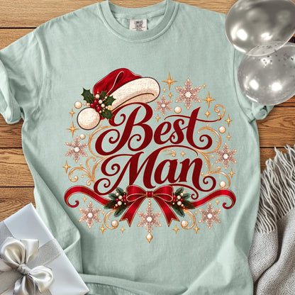 Best Man - Premium Christmas Wedding T-Shirt - Bay