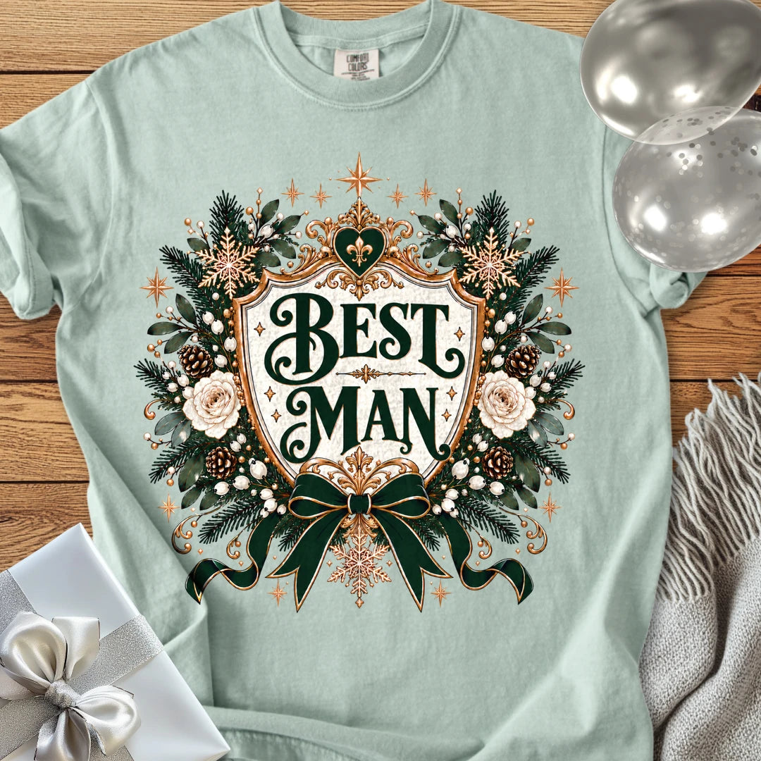Best Man - Premium Winter Heirloom Wedding T-Shirt - Bay