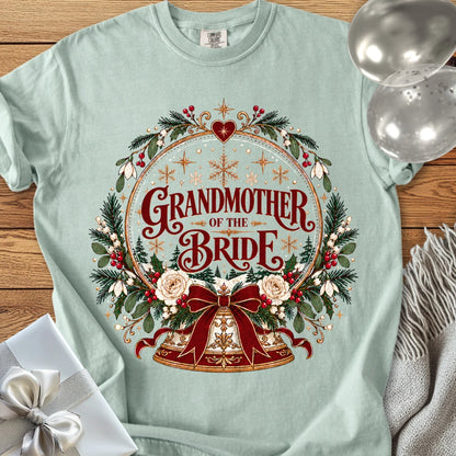 Grandmother of the Bride - Premium Snowglobe Wedding T-Shirt - Bay