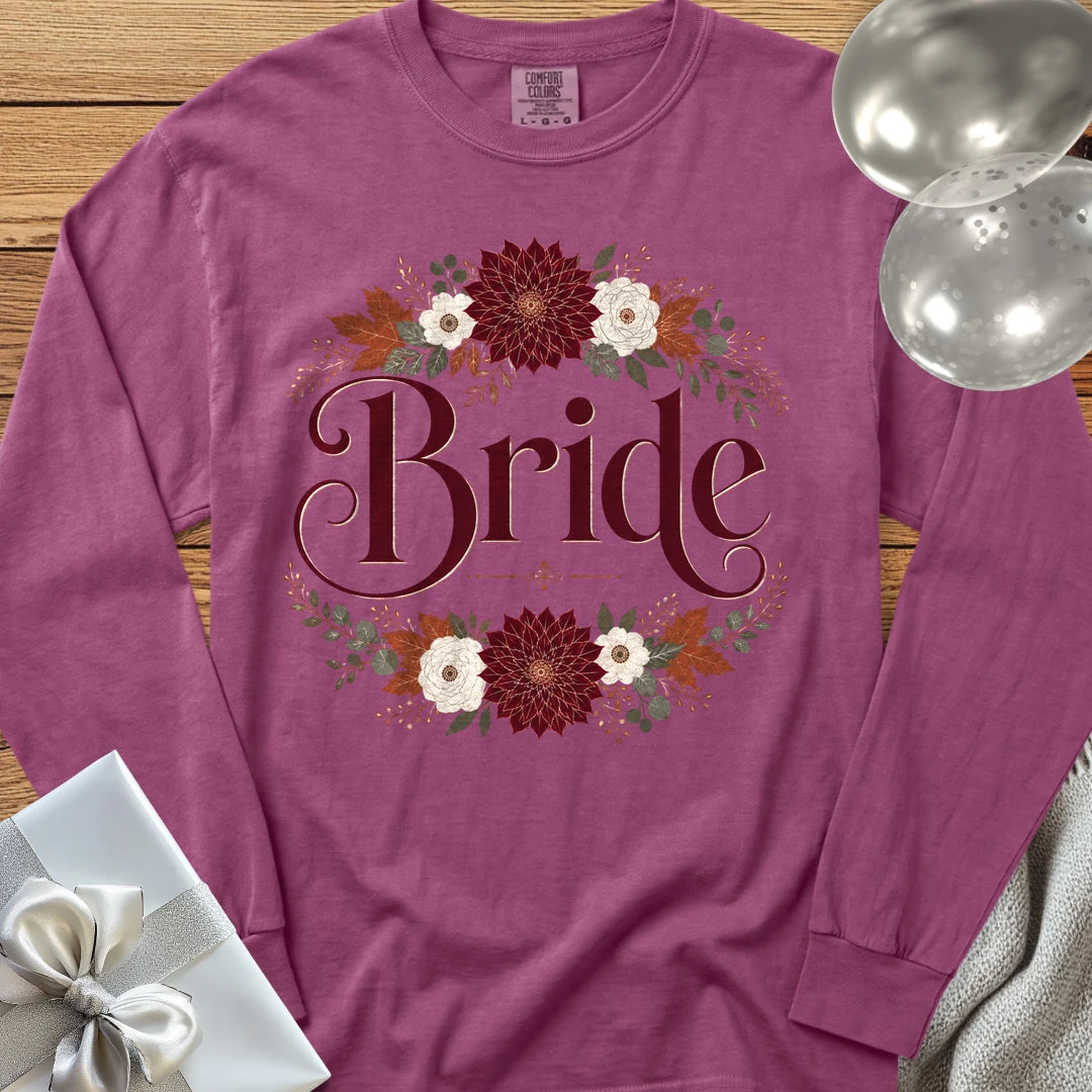 Bride - Premium Wedding Long Sleeve T-Shirt - Berry