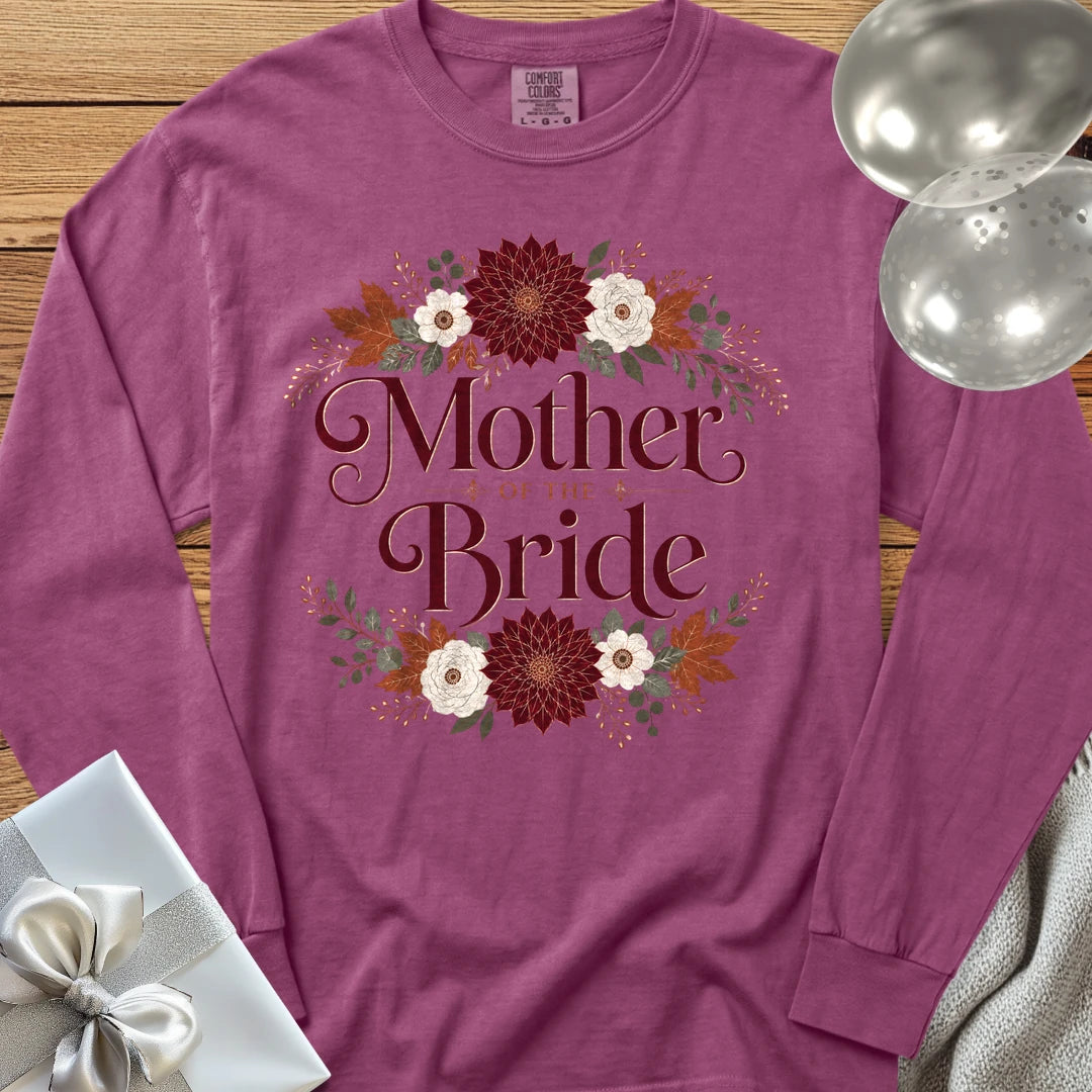 Mother of the Bride - Premium Wedding Long Sleeve T-Shirt - Berry