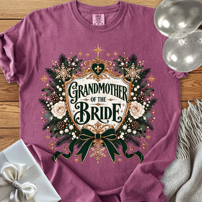 Grandmother of the Bride - Premium Winter Heirloom Wedding T-Shirt - Berry