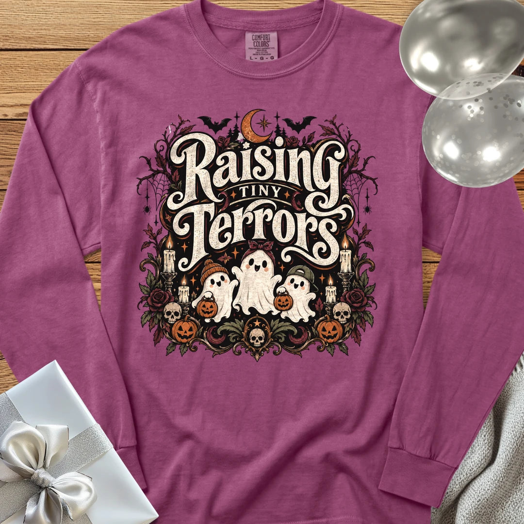 Raising Tiny Terrors - Premium Halloween Long Sleeve T-Shirt - Berry