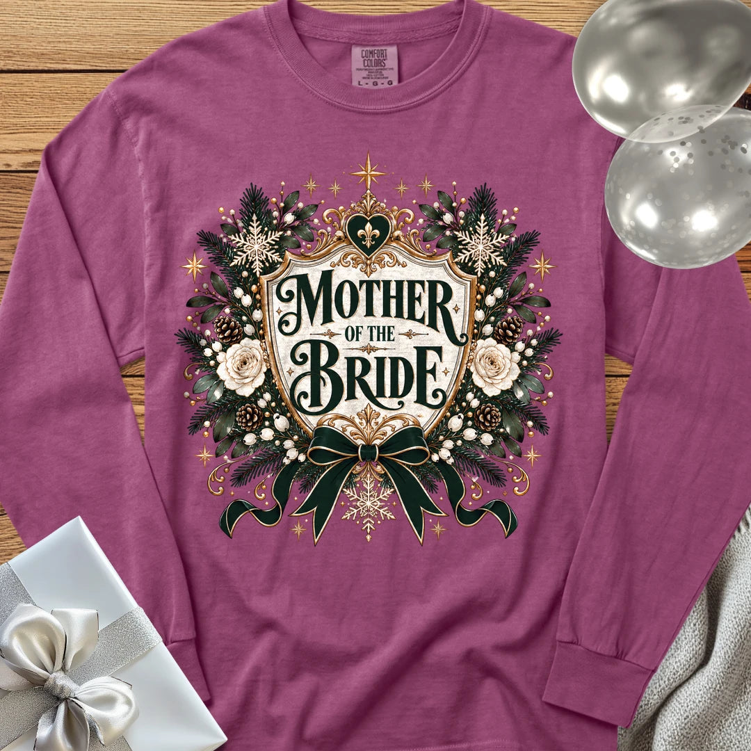 Mother of the Bride - Premium Winter Heirloom Wedding Long Sleeve T-Shirt - Berry