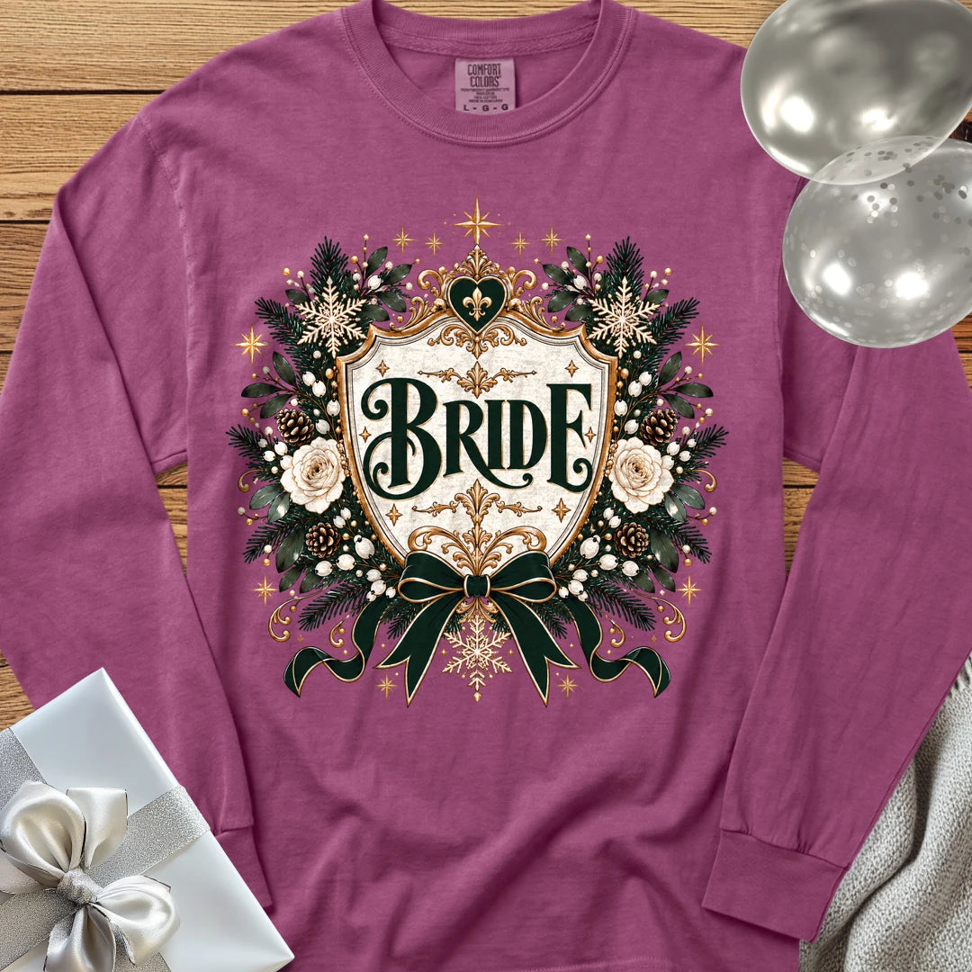 Bride - Premium Winter Heirloom Wedding Long Sleeve T-Shirt - Berry