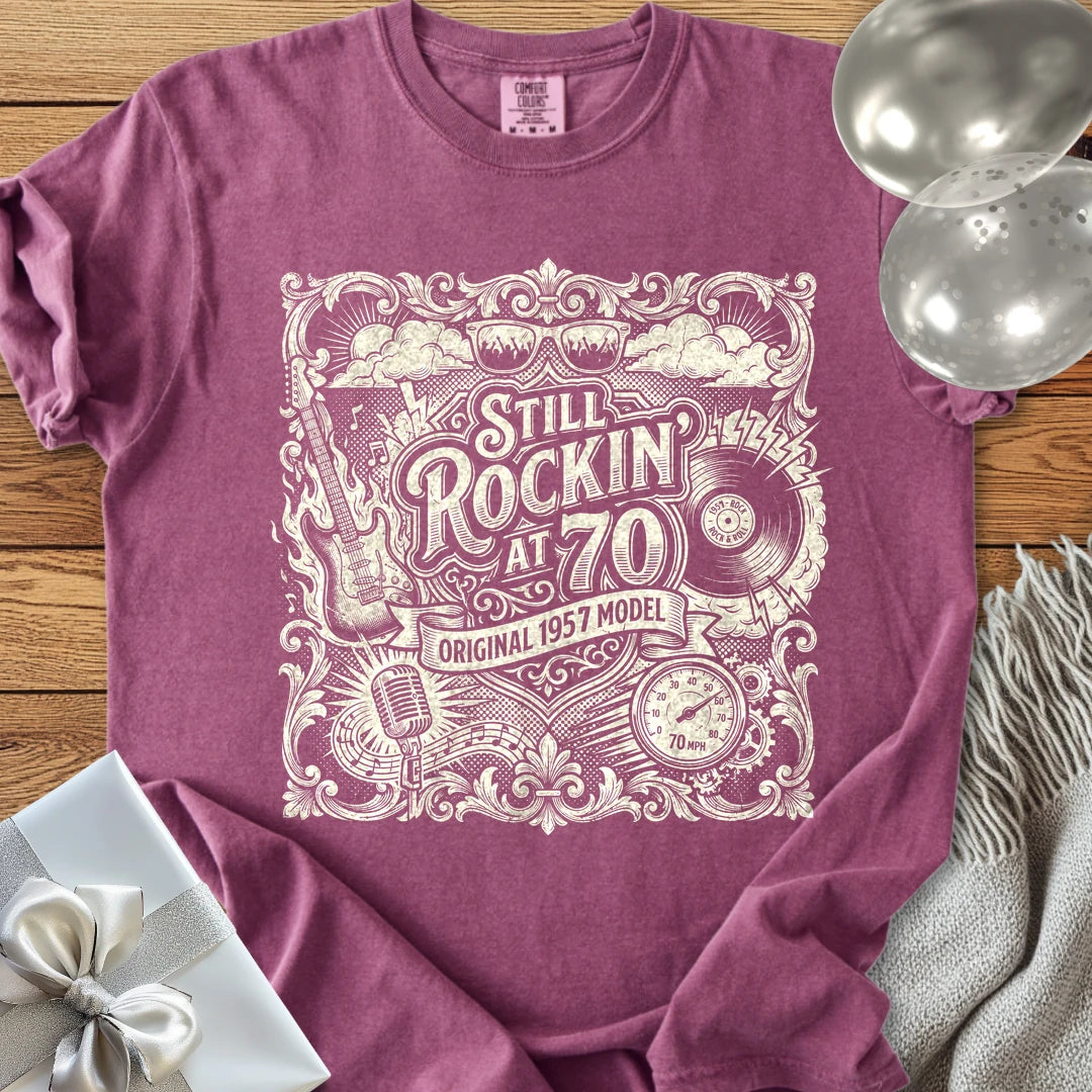 Still Rockin' at 70, Original 1957 Model - Premium 70th Birthday T-Shirt - Berry