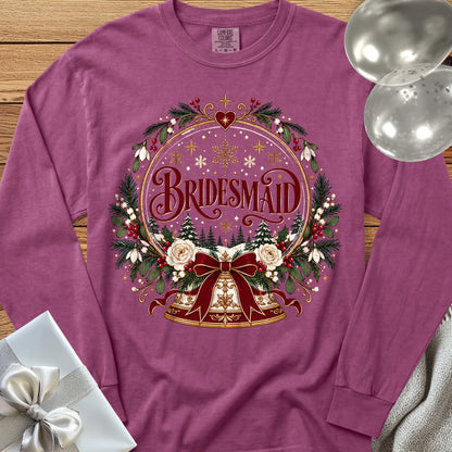 Bridesmaid - Premium Snowglobe Wedding Long Sleeve T-Shirt - Berry