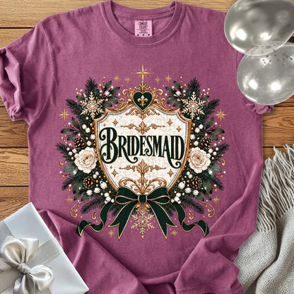 Bridesmaid - Premium Winter Heirloom Wedding T-Shirt - Berry