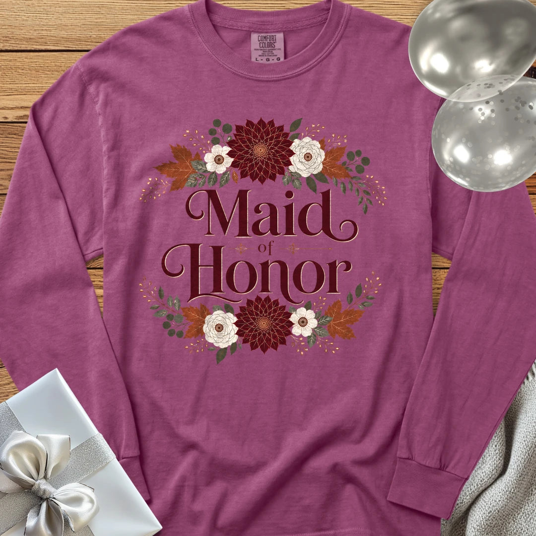Maid of Honor - Premium Wedding Long Sleeve T-Shirt - Berry