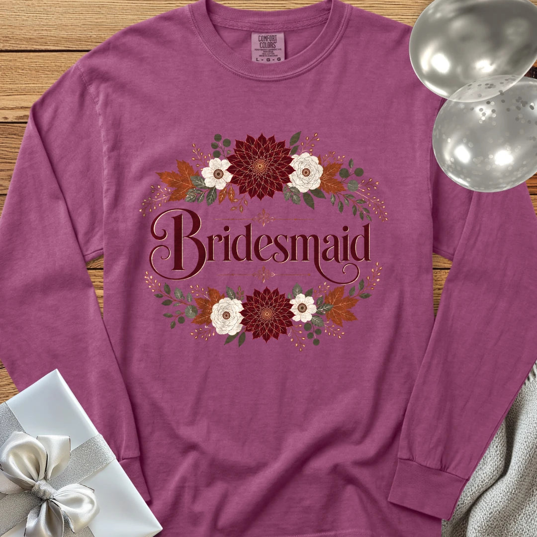 Bridesmaid - Premium Wedding Long Sleeve T-Shirt - Berry