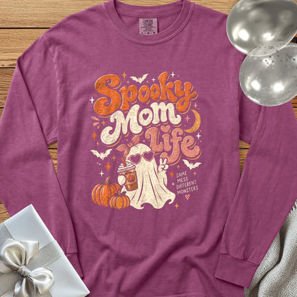 Spooky Mom Life - Premium Halloween Parenting Long Sleeve T-Shirt - Berry