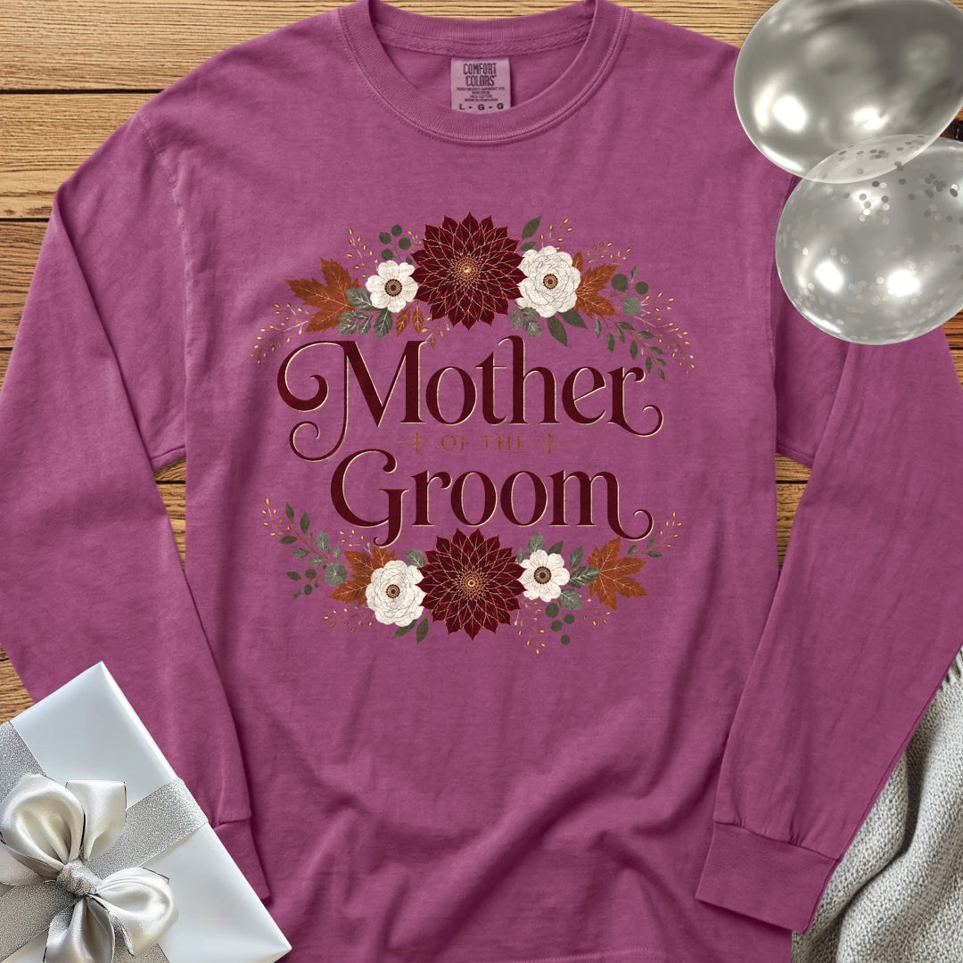 Mother of the Groom - Premium Wedding Long Sleeve T-Shirt - Berry