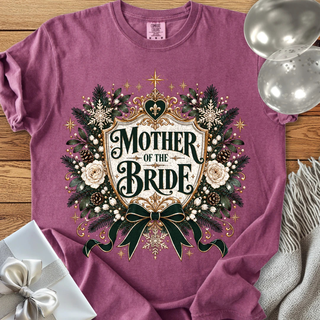 Mother of the Bride - Premium Winter Heirloom Wedding T-Shirt - Berry