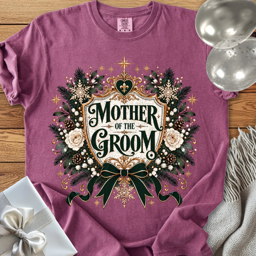Mother of the Groom - Premium Winter Heirloom Wedding T-Shirt - Berry