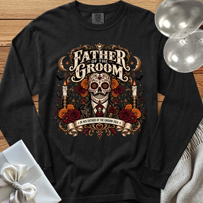 Father of the Groom, In His Father of the Groom Era - Premium Halloween Wedding Long Sleeve T-Shirt - Black