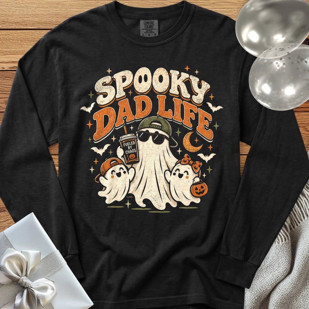 Spooky Dad Life - Premium Halloween Parenting Long Sleeve T-Shirt - Black