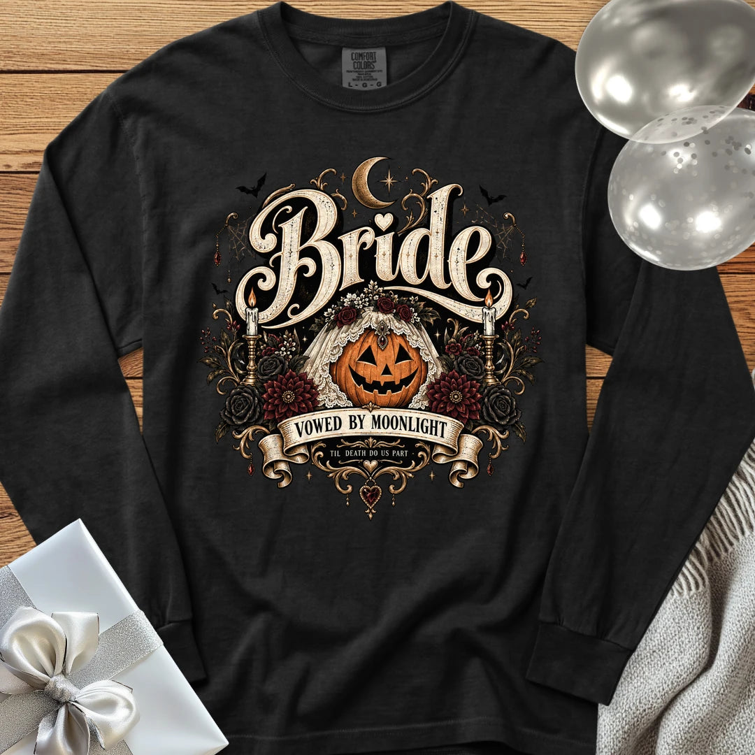 Bride - Premium Halloween Wedding Long Sleeve T-Shirt - Black
