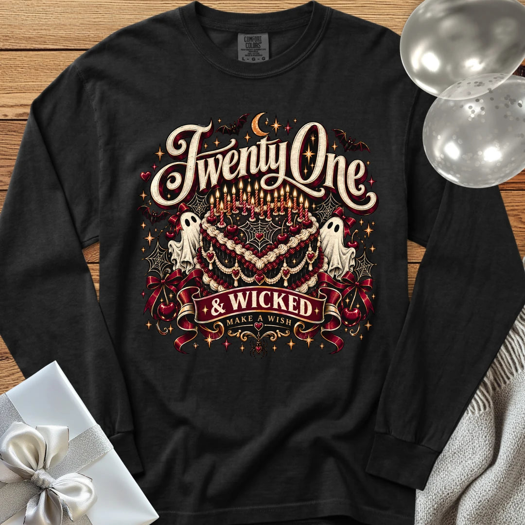 Twenty One & Wicked - Premium Halloween Long Sleeve T-Shirt - Black