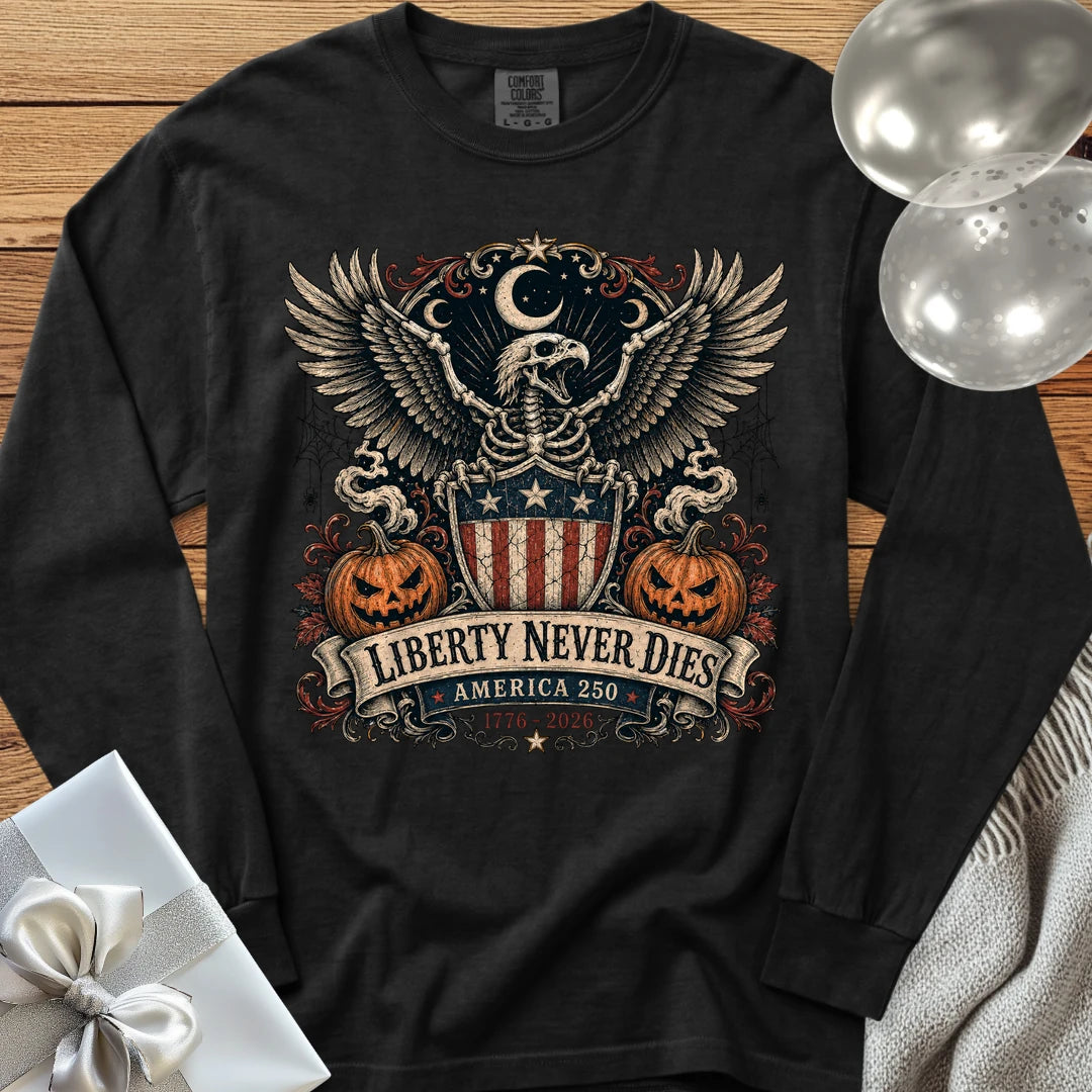Liberty Never Dies - Premium America 250 Halloween Long Sleeve T-Shirt - Black