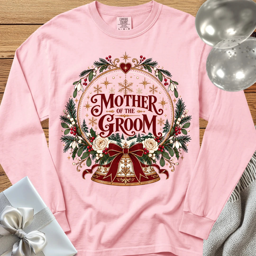 Mother of the Groom - Premium Snowglobe Wedding Long Sleeve T-Shirt - Blossom