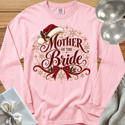 Mother of the Bride - Premium Christmas Long Sleeve Wedding T-Shirt - Blossom
