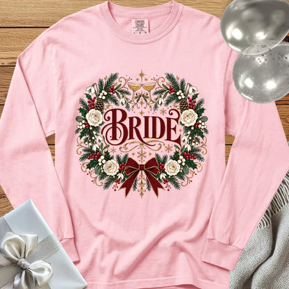 Bride - Premium Winter Crest Wedding Long Sleeve T-Shirt - Blossom