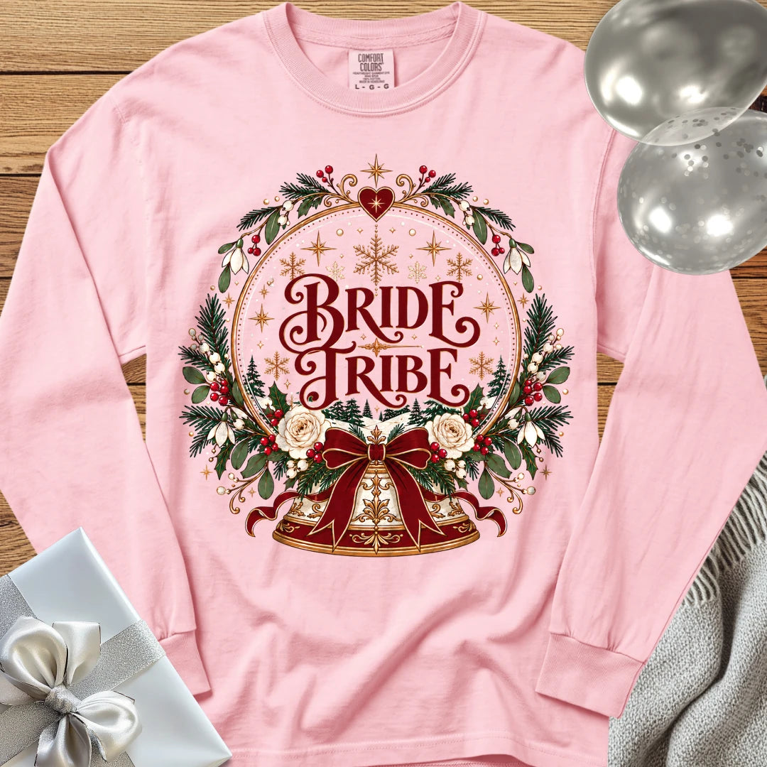 Bride Tribe - Premium Snowglobe Wedding Long Sleeve T-Shirt - Blossom