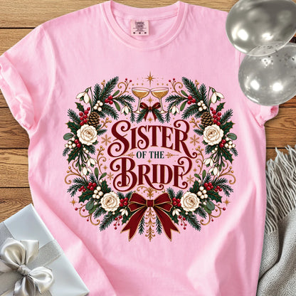 Sister of the Bride - Premium Winter Crest Wedding T-Shirt - Blossom