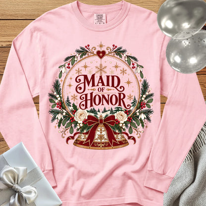 Maid of Honor - Premium Snowglobe Wedding Long Sleeve T-Shirt - Blossom