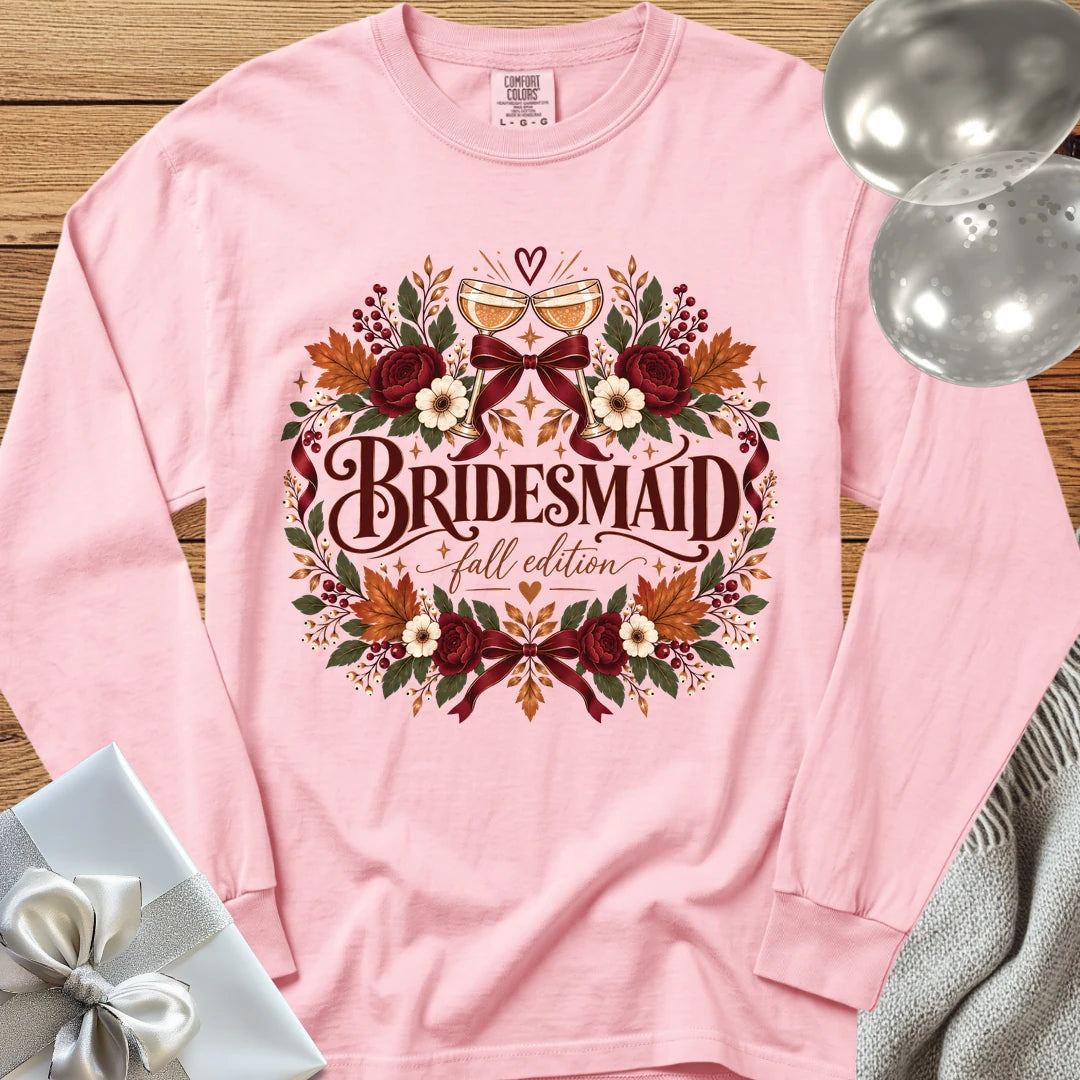Bridesmaid, Fall Edition - Premium Wedding Long Sleeve T-Shirt - Blossom