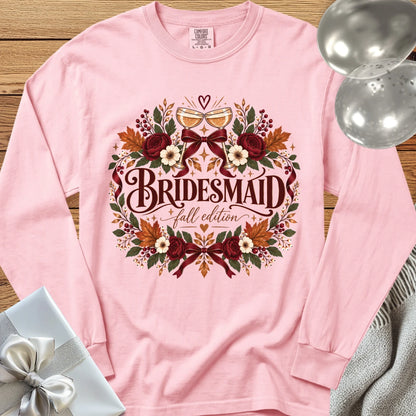 Bridesmaid, Fall Edition - Premium Wedding Long Sleeve T-Shirt - Blossom