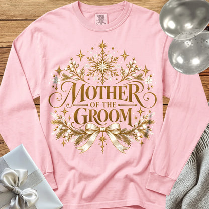 Mother of the Groom - Premium Winter Sparkle Wedding Long Sleeve T-Shirt - Blossom