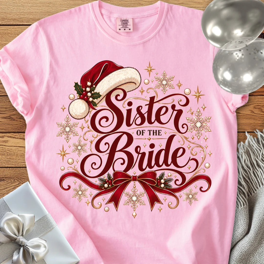 Sister of the Bride - Premium Christmas Wedding T-Shirt - Blossom