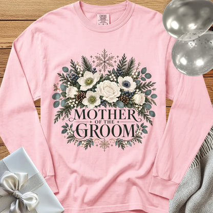 Mother of the Groom - Premium Winter Bouquet Wedding Long Sleeve T-Shirt - Blossom