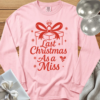 Last Christmas as Miss (Present) - Premium Engagement Long Sleeve T-Shirt - Blossom