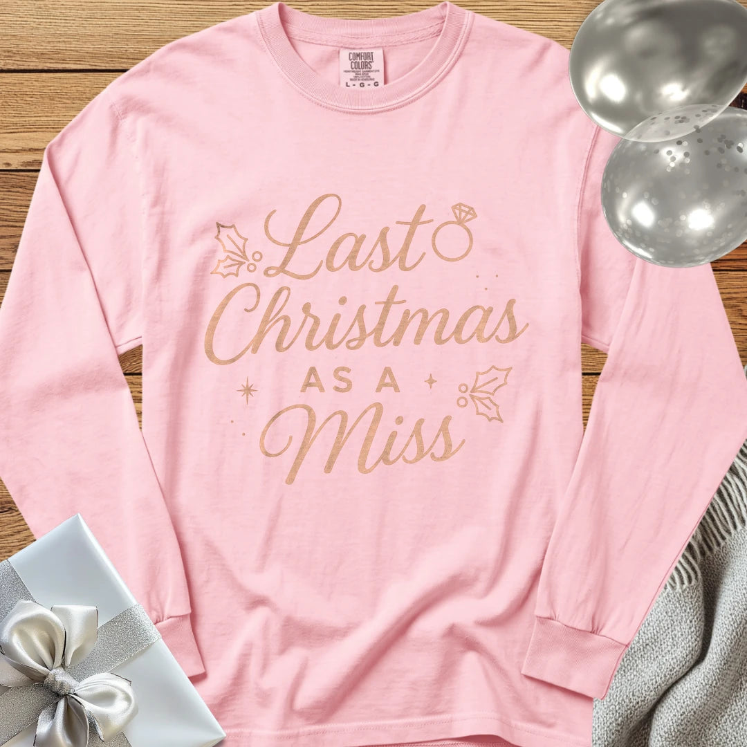 Last Christmas as Miss (Rose Gold) - Premium Engagement Long Sleeve T-Shirt - Blossom