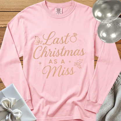 Last Christmas as Miss (Rose Gold) - Premium Engagement Long Sleeve T-Shirt - Blossom