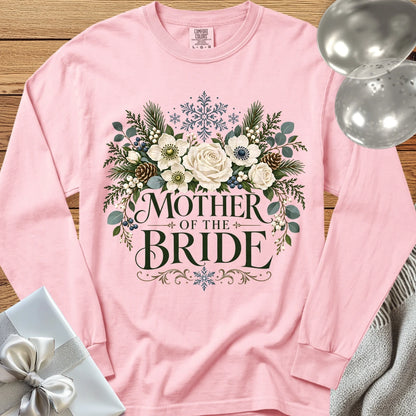 Mother of the Bride - Premium Winter Bouquet Wedding Long Sleeve T-Shirt - Blossom