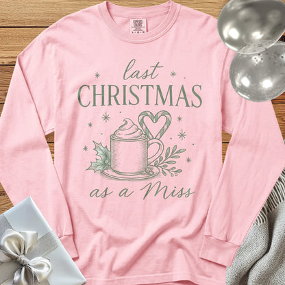 Last Christmas as Miss (Coffee) - Premium Engagement Long Sleeve T-Shirt - Blossom