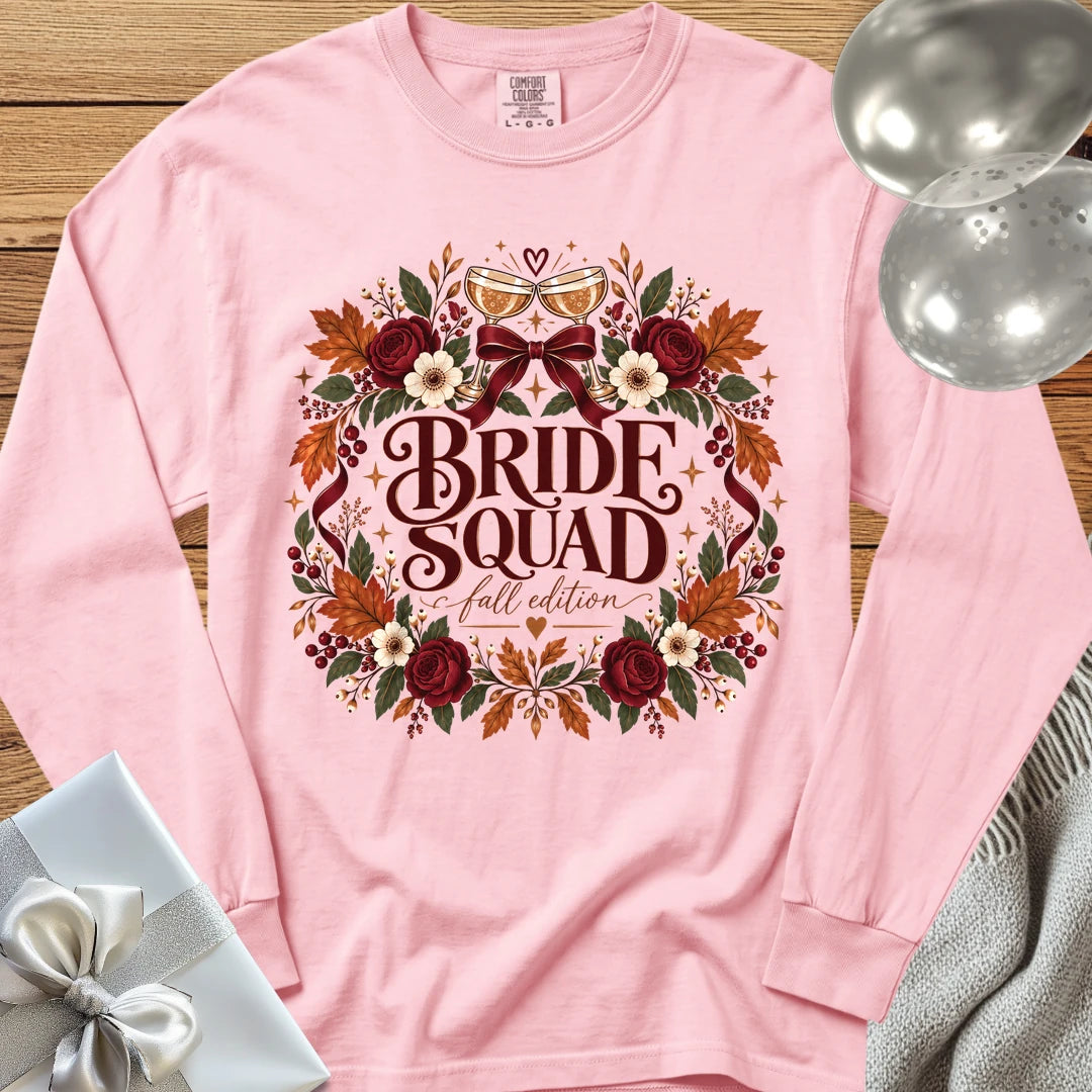 Bride Squad, Fall Edition - Premium Wedding Long Sleeve T-Shirt - Blossom