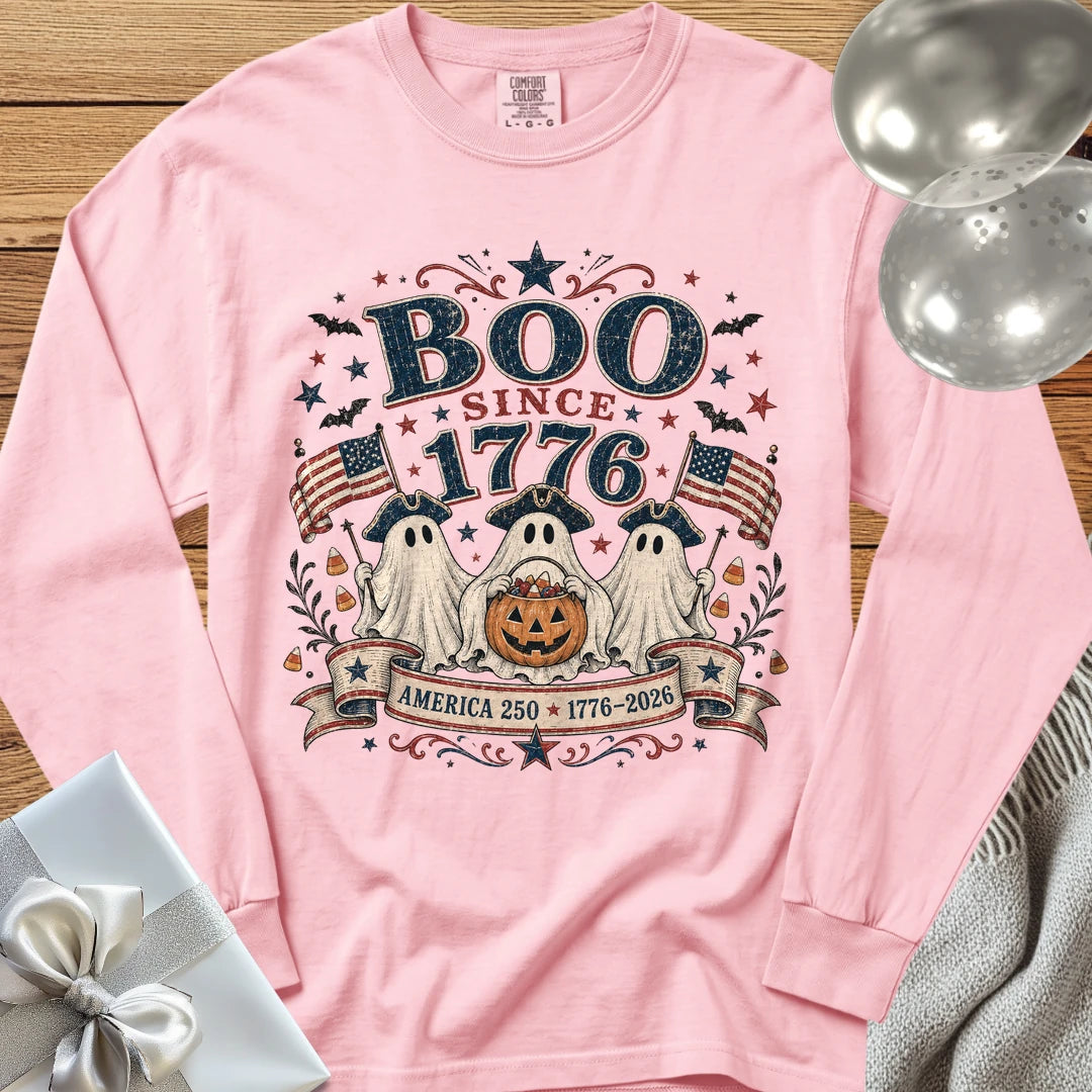 Boo Since 1776 - Premium Halloween America 250 Long Sleeve T-Shirt - Blossom