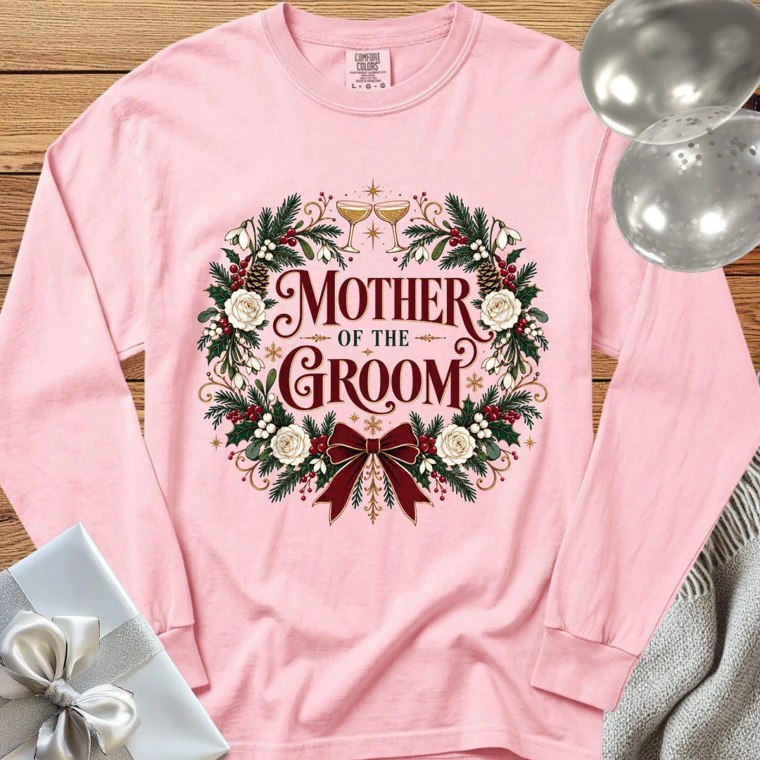 Mother of the Groom - Premium Winter Crest Wedding Long Sleeve T-Shirt - Blossom