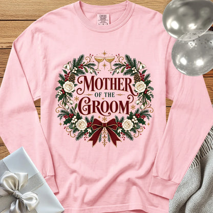 Mother of the Groom - Premium Winter Crest Wedding Long Sleeve T-Shirt - Blossom