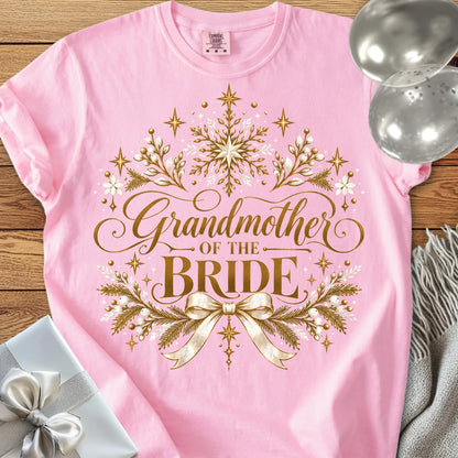 Grandmother of the Bride - Premium Winter Sparkle Wedding T-Shirt - Blossom