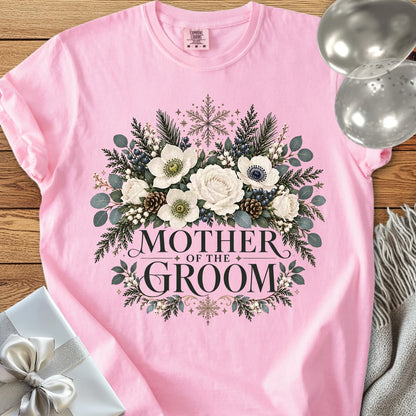 Mother of the Groom - Premium Winter Bouquet Wedding T-Shirt - Blossom