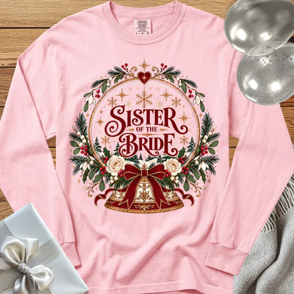 Sister of the Bride - Premium Snowglobe Wedding Long Sleeve T-Shirt - Blossom