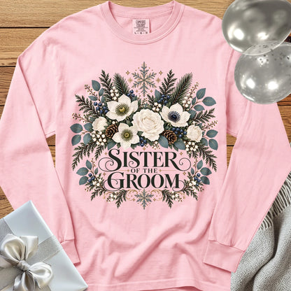 Sister of the Groom - Premium Winter Bouquet Wedding Long Sleeve T-Shirt - Blossom