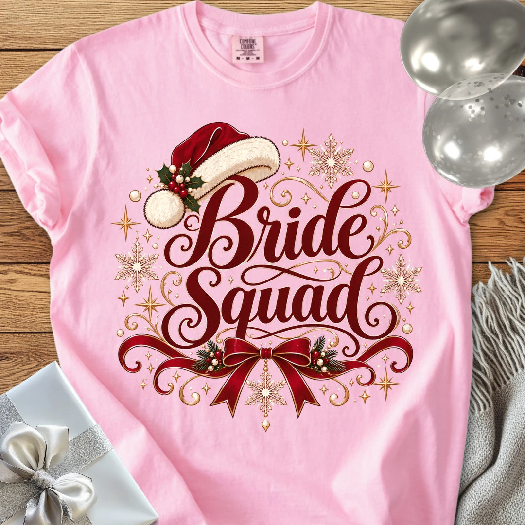 Bride Squad - Premium Christmas Wedding T-Shirt - Blossom