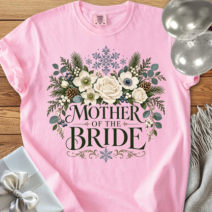 Mother of the Bride - Premium Winter Bouquet Wedding T-Shirt - Blossom
